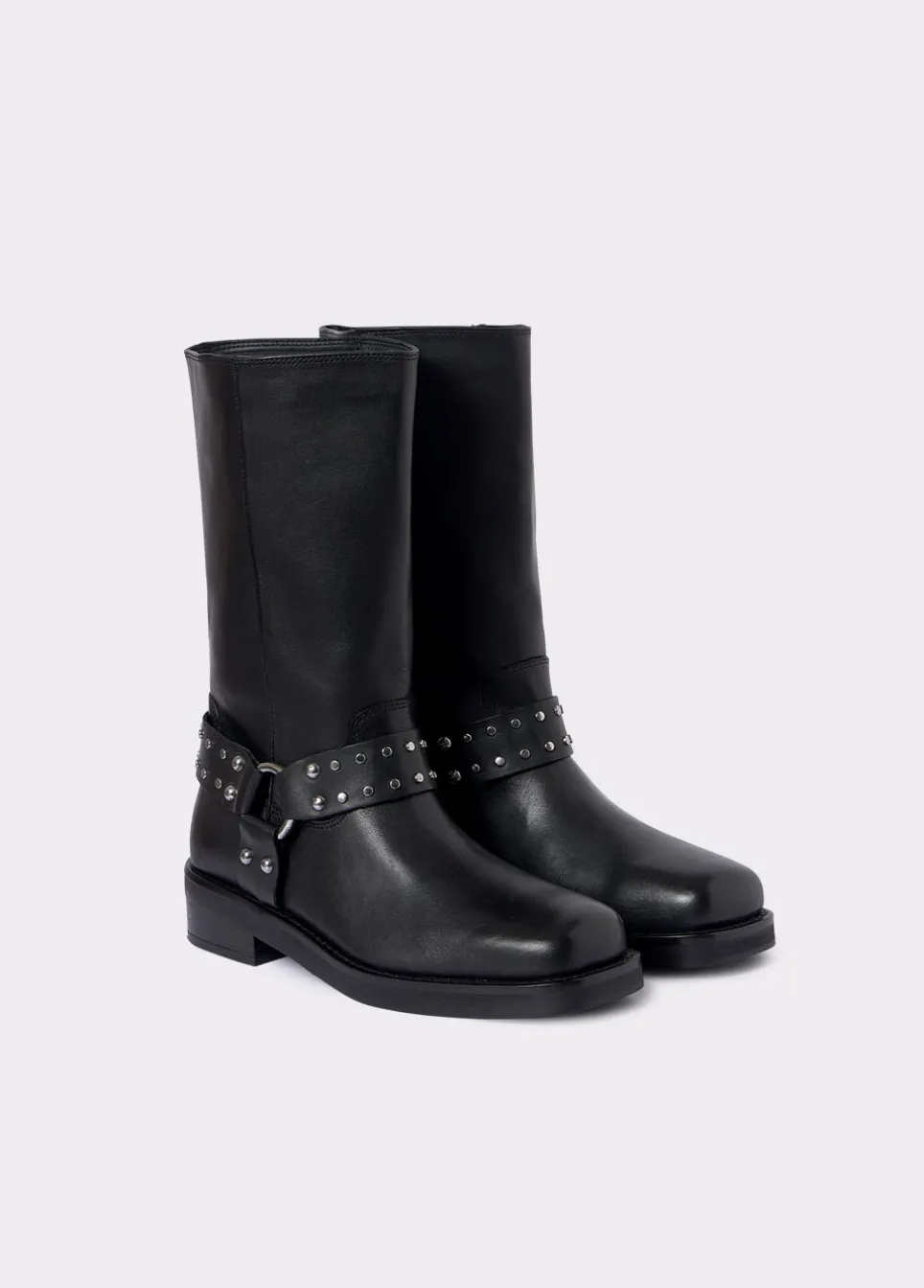 Bikerlaars Studs Vierkante Neus