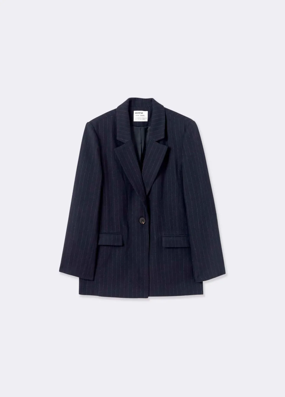 Blazer Oversized Streep Met Wol