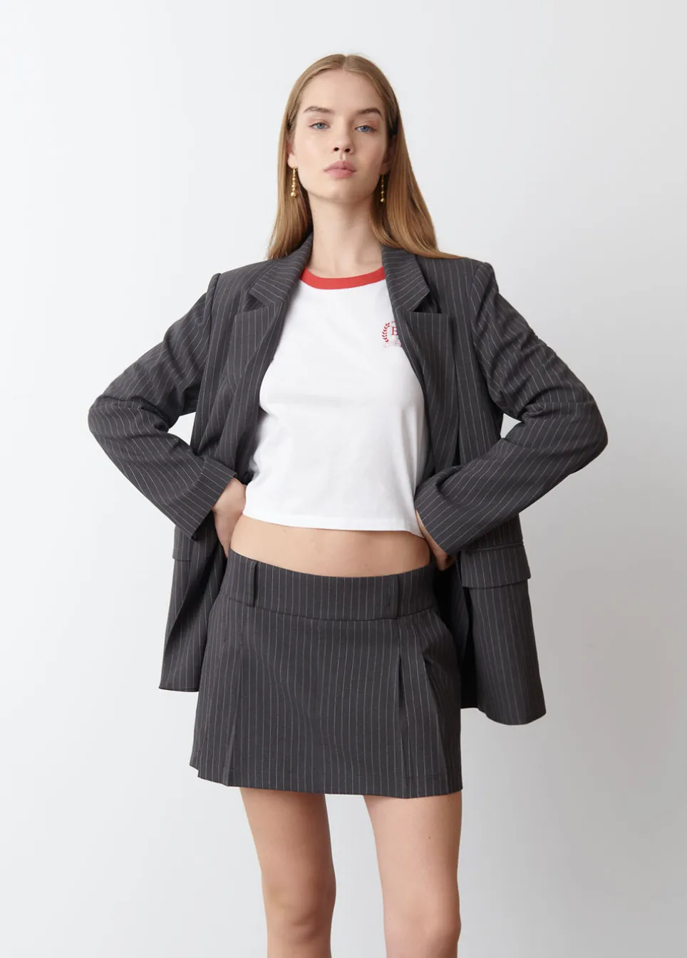 Blazer Overslag Krijtstreep