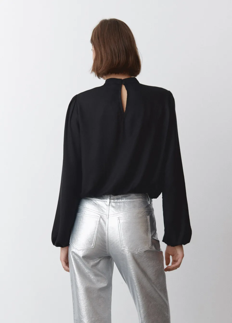 Blouse Effen Met Choker