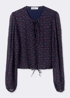 Blouse Gekruiste Bandjes Print