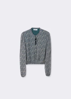 Blouse Kort Knopen Print