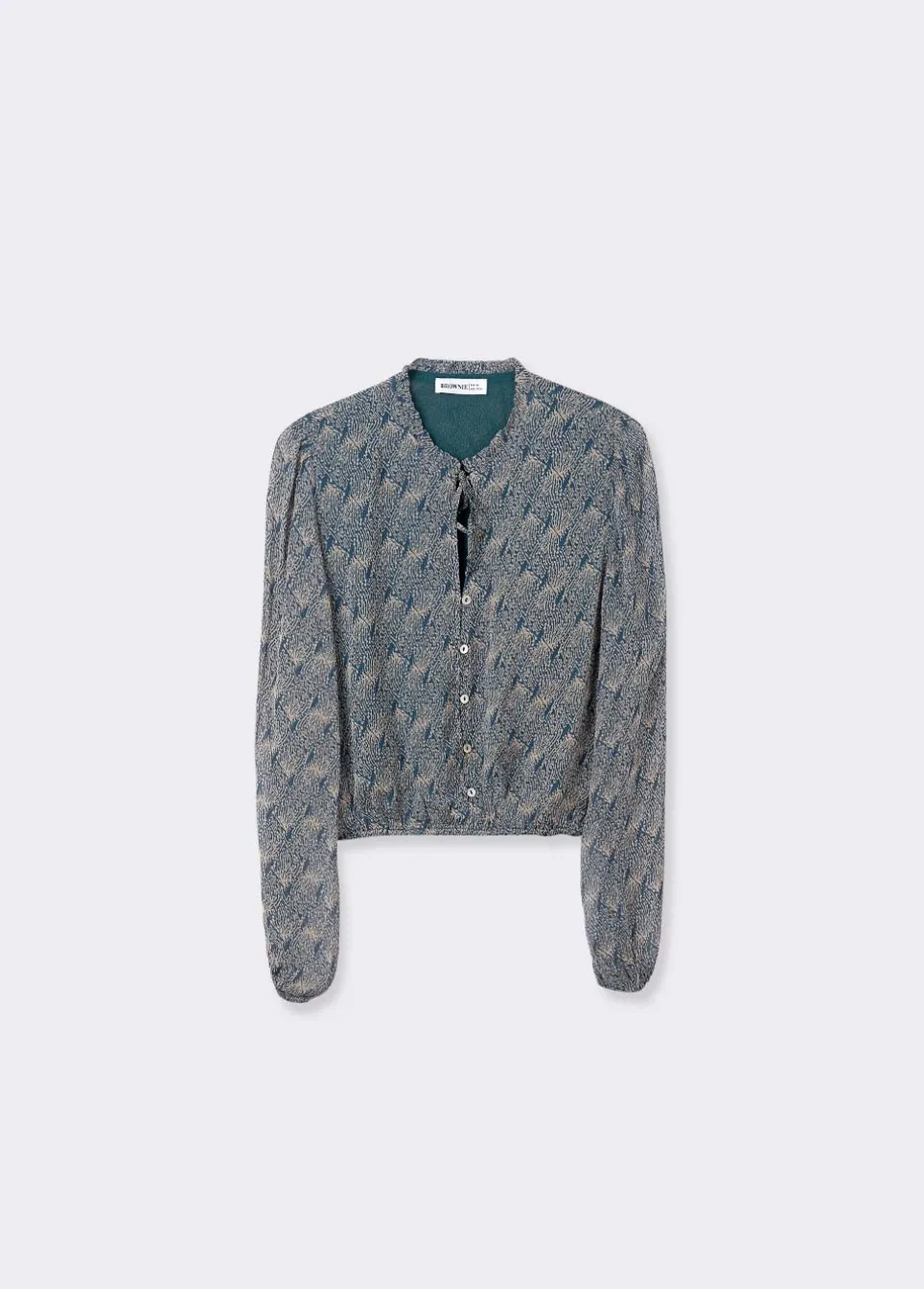 Blouse Kort Knopen Print