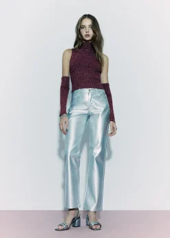 Broek Metallic Leereffect