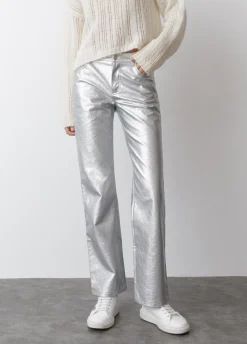 Broek Metallic Leereffect