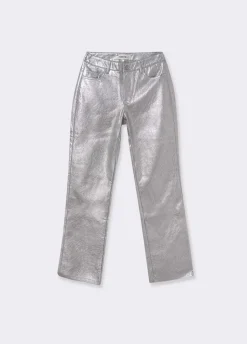 Broek Metallic Leereffect