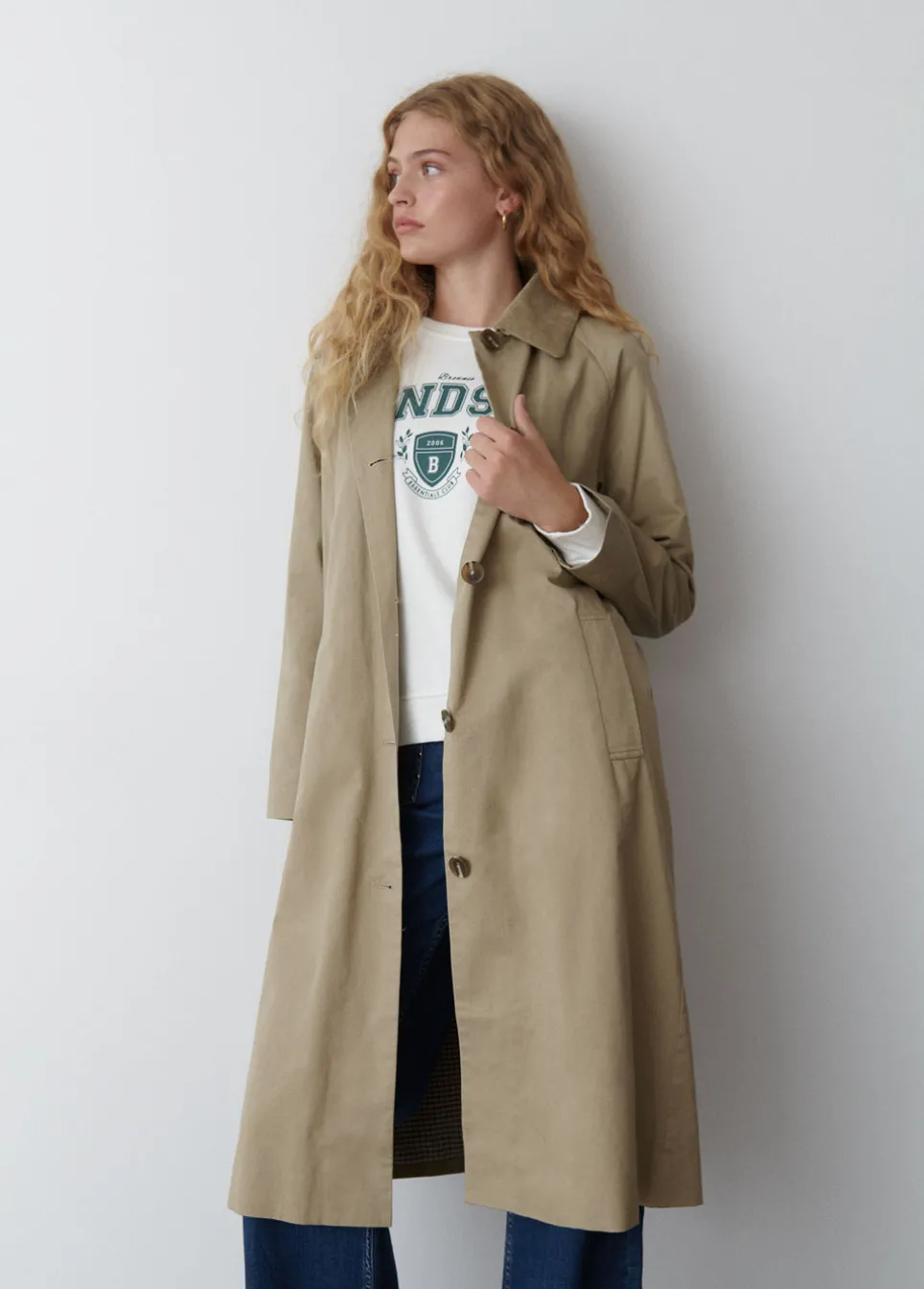 Gabardine Lang Kraag Corduroy