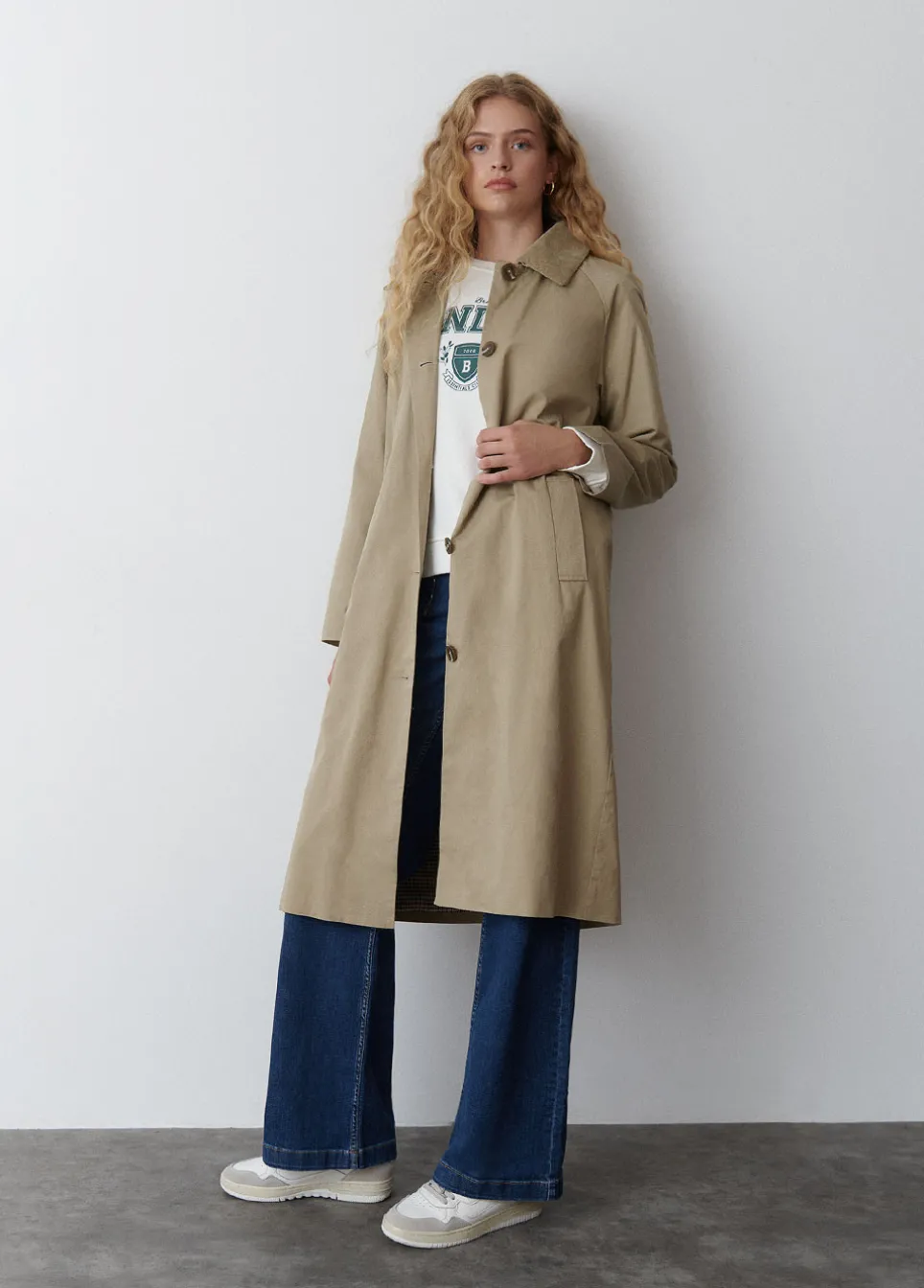 Gabardine Lang Kraag Corduroy