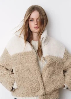 Jas Fleece Rits Contrast