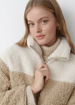 Jas Fleece Rits Contrast
