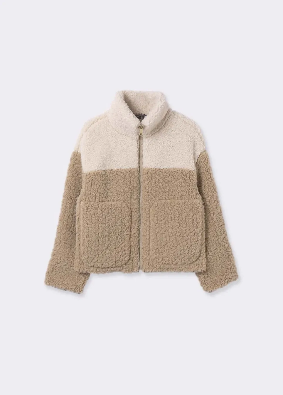 Jas Fleece Rits Contrast