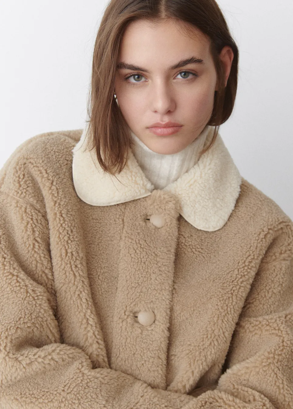 Jas Teddy Kraag Contrast