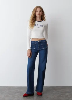 Jeans Culotte Studs