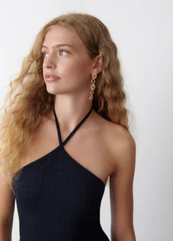 Jumpsuit Halter Jacquard