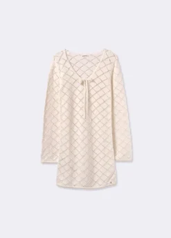 Jurk Crochet Kort Lange Mouw