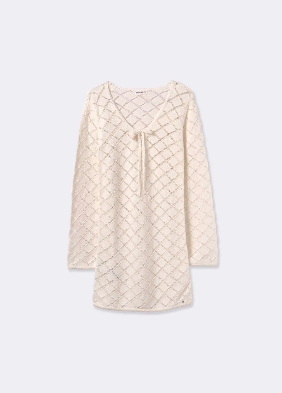 Jurk Crochet Kort Lange Mouw