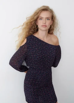 Jurk Cut-Out Schouder Print