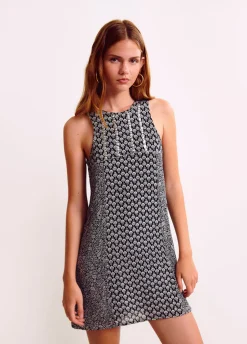 Jurk Dubbel Print Glanzend