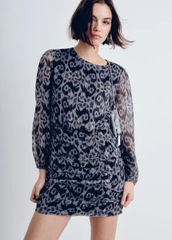 Jurk Gedrapeerd Print Ikat