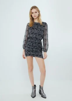 Jurk Gedrapeerd Print Ikat