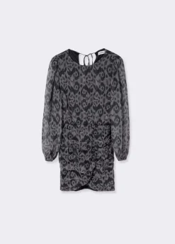 Jurk Gedrapeerd Print Ikat
