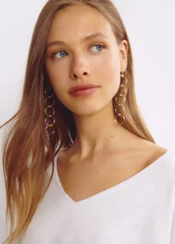 Oorbellen Lang 5 Ringen Steentjes