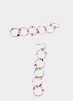 Oorbellen Lang 5 Ringen Steentjes