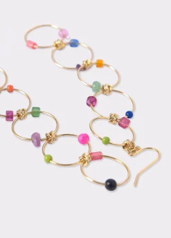 Oorbellen Lang 5 Ringen Steentjes