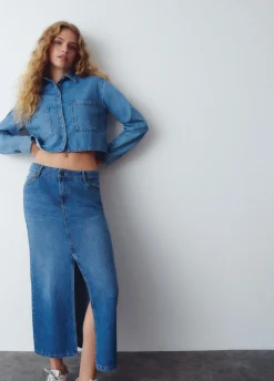 Overhemd Denim Cropped