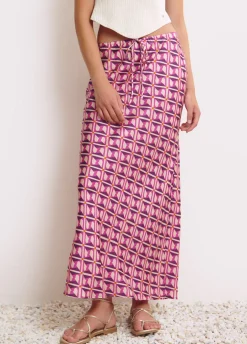 Rok Midi Print Satijn