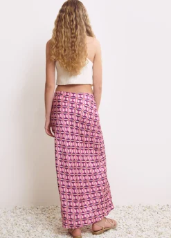 Rok Midi Print Satijn
