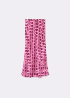 Rok Midi Print Satijn