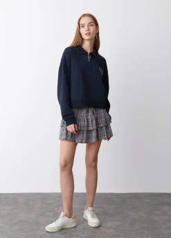 Sweater Rits Geborduurd