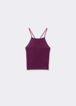Top Gebreid Metallic Garen