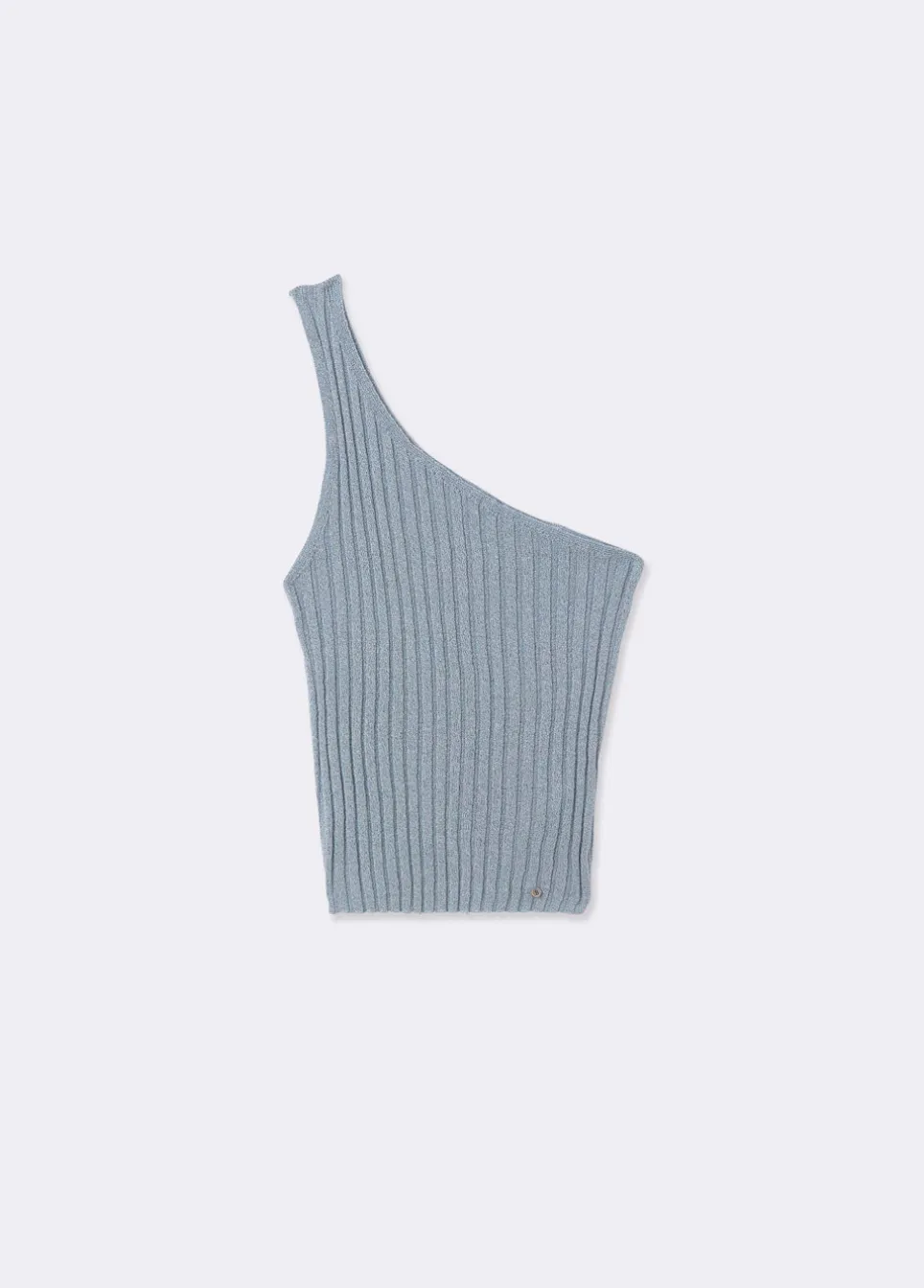 Top Geribd Asymmetrisch Metallic Garen