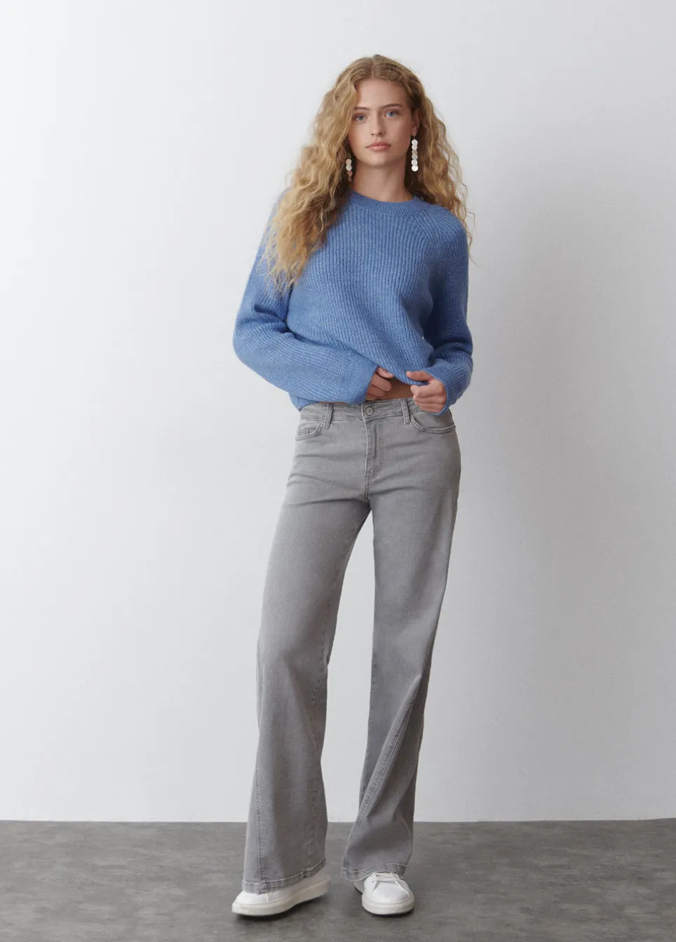 Trui Cropped Basic Ronde Hals