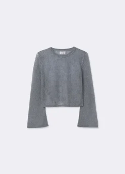 Trui Opengewerkt Metallic Garen