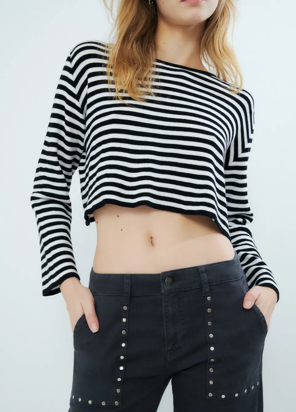 Trui Strepen Cropped