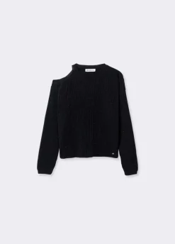 Trui Uitsnijding Metallic Garen