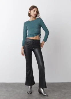 T-Shirt Asymmetrisch Strepen Plooi