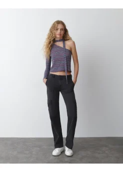 T-Shirt Lange Mouwen Asymmetrisch Choker