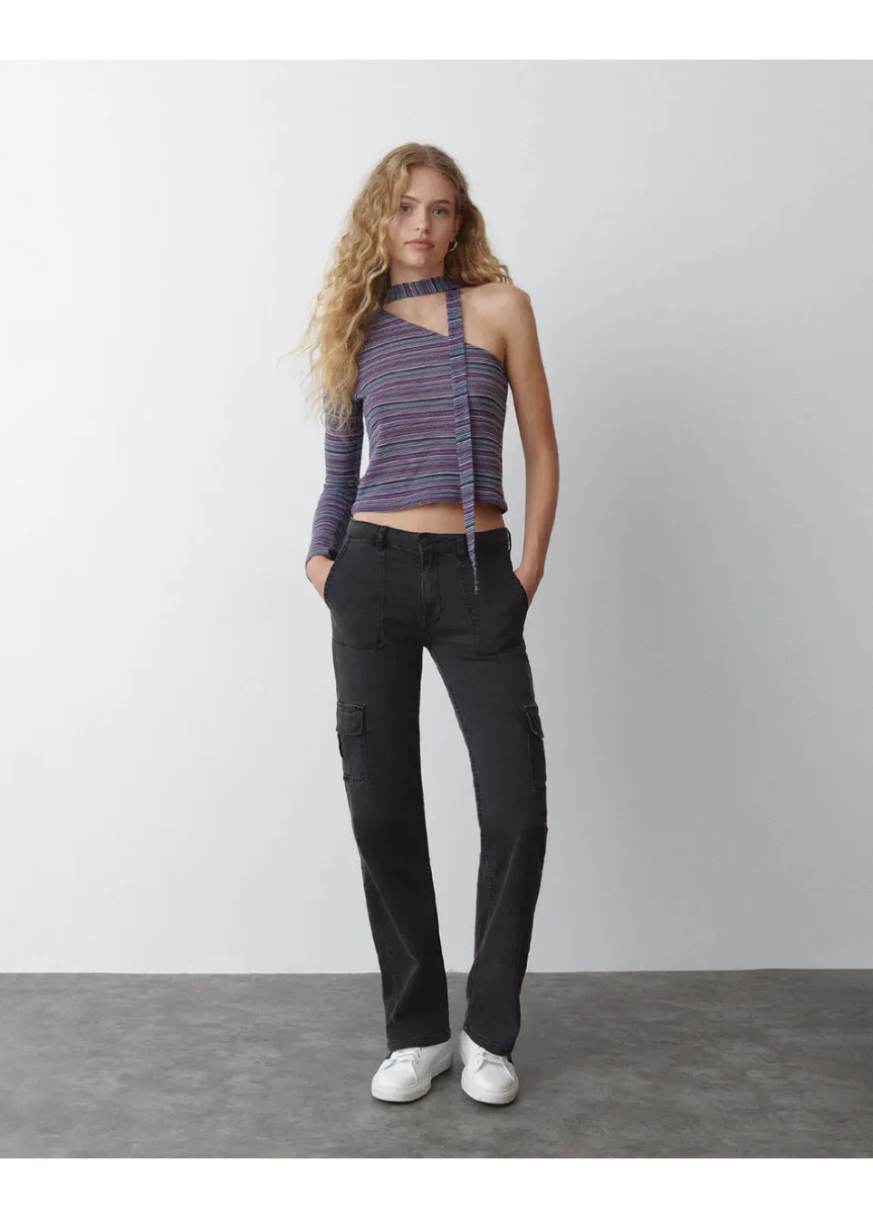 T-Shirt Lange Mouwen Asymmetrisch Choker