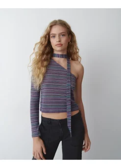 T-Shirt Lange Mouwen Asymmetrisch Choker