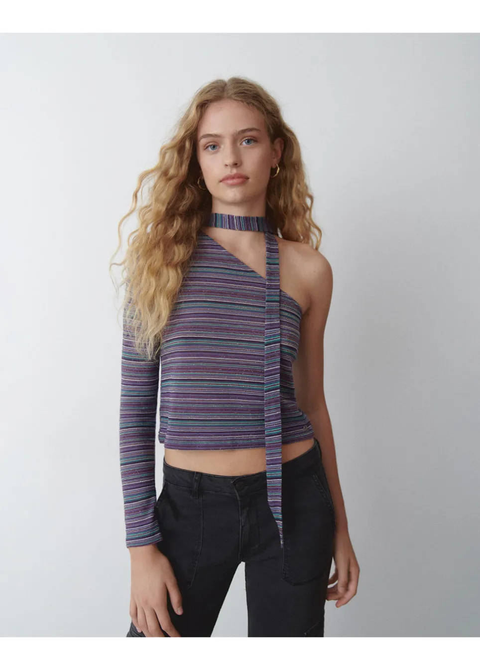 T-Shirt Lange Mouwen Asymmetrisch Choker
