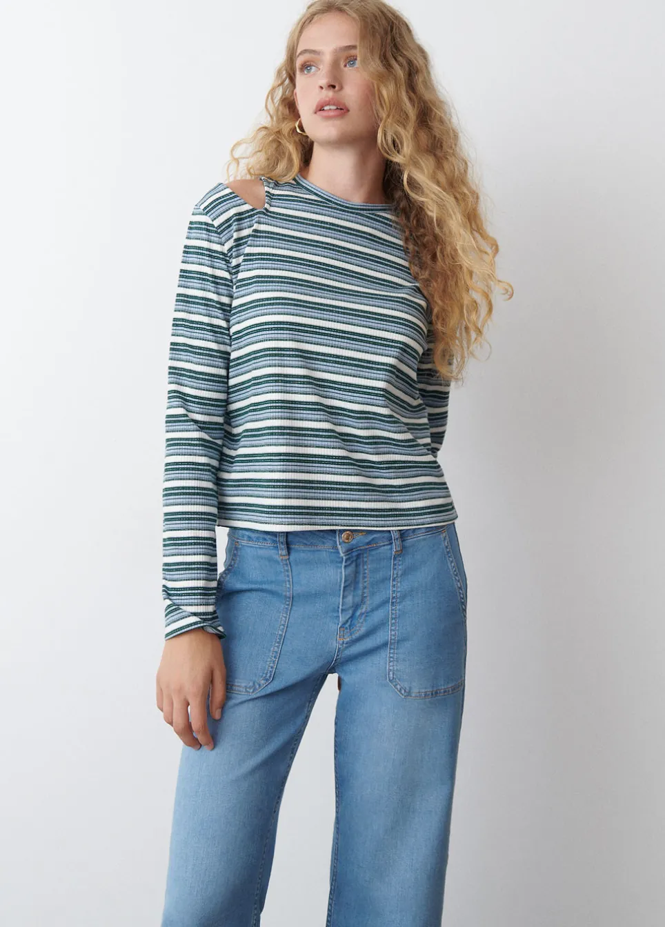 T-Shirt Strepen Cut-Out