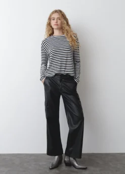 T-Shirt Strepen Cut-Out Schouders