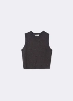 Vest Fijngebreid Ronde Hals