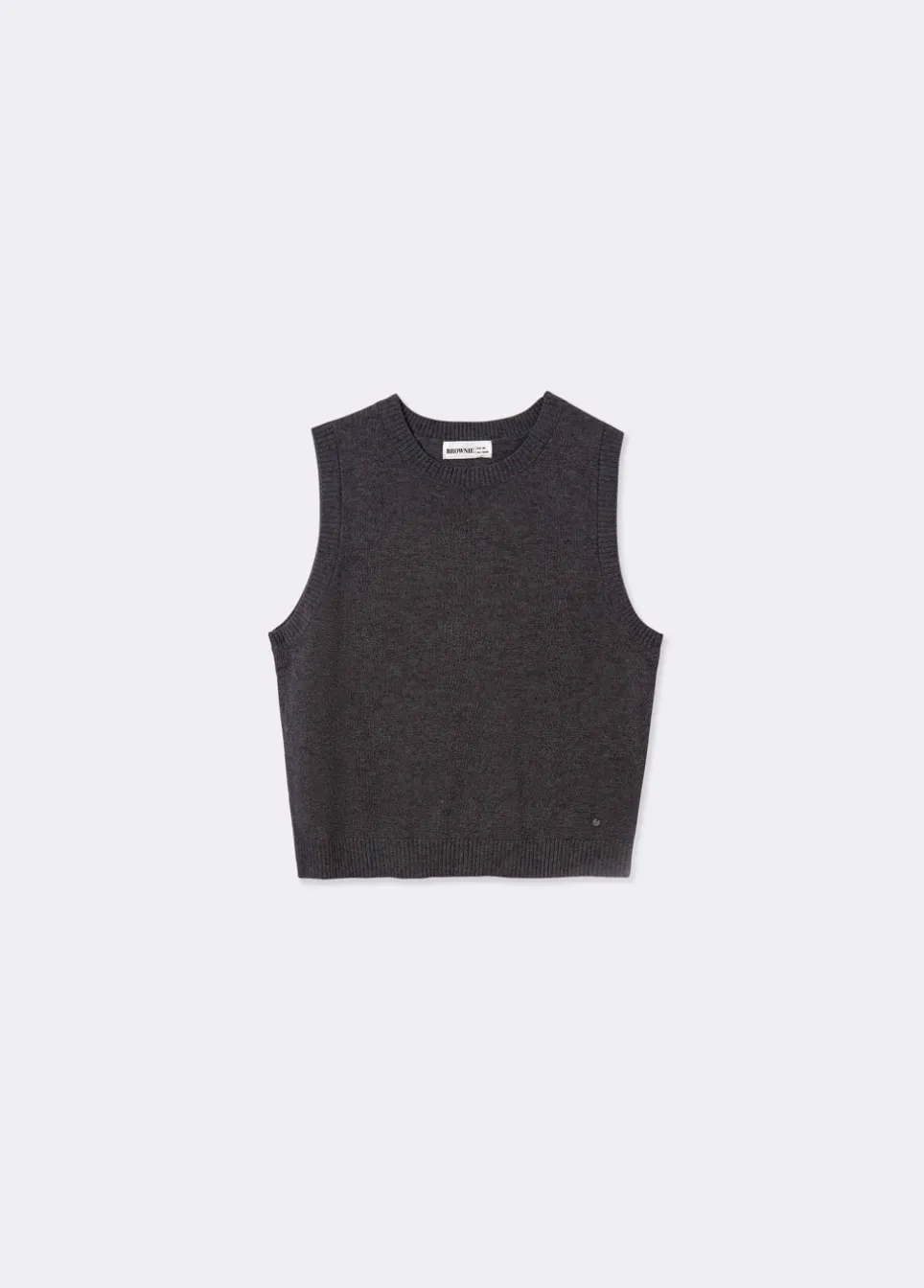 Vest Fijngebreid Ronde Hals