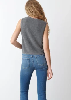 Vest Ronde Hals Gebreid