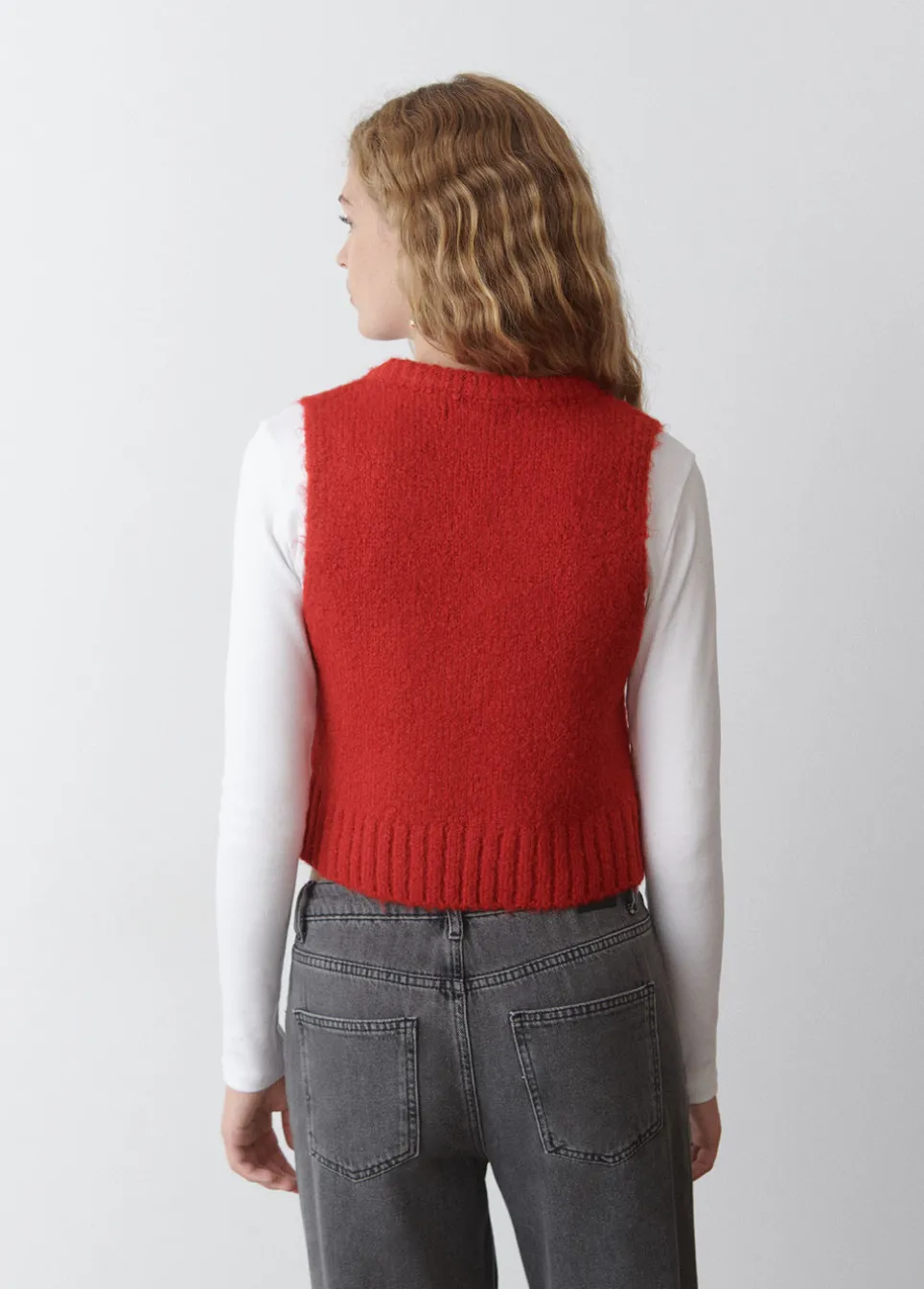 Vest V-Hals Gebreid